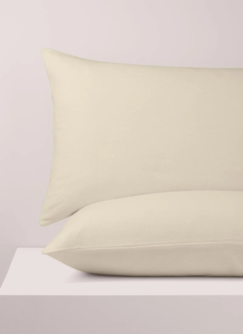 ماتلان زوج أغطية وسائد قطنية % بلون كريمي